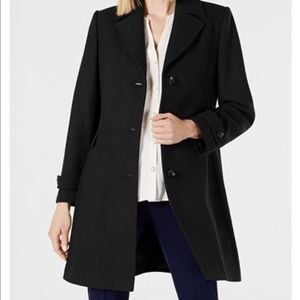 NWT Vince Camuto Long Black Trench Coat Medium